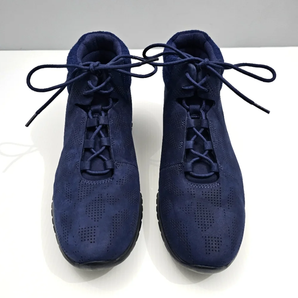 Cole Haan Zerogrand Ankle Boot Women 6 Blue Leather Perforated Lightweight Hiker